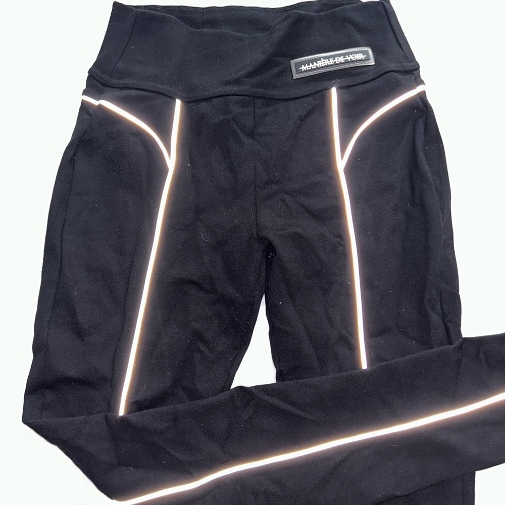 Maniere de Voir leggings with reflective piping